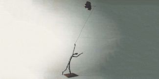 L'Aquilone, scultura di Marcello Chiarenza - bronzo e foglia. Foto di Laura Fantacuzzi.