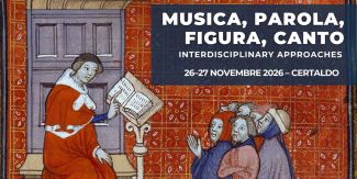 Miniatura medievale, in sovrimpressione il titolo del Convegno