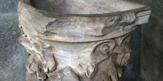 Capitello presente sulla copertina del volume "Aedificia demoliri et marmora detrahere"