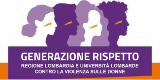 Sagome di volti di donna di profilo. Sotto la scritta "Generazione rispetto. Regione Lombardia e Università Lombarda contro la violenza sulle donne