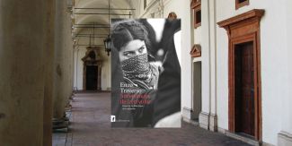 Copertina del libro "Survivances de la révolte", sullo sfondo il porticato interno del Collegio Borromeo