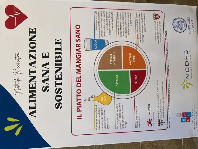 Cartellone sull'alimentazione sana e sostenibile