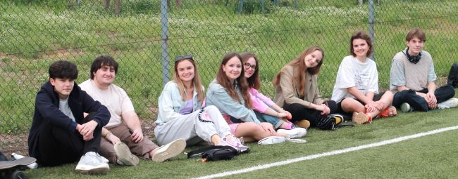 Pubblico a bordo campo all'International soccer match
