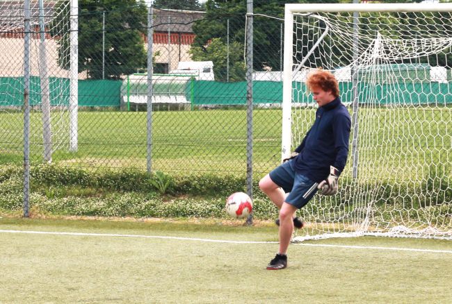 Giocatore in campo dell'International soccer match