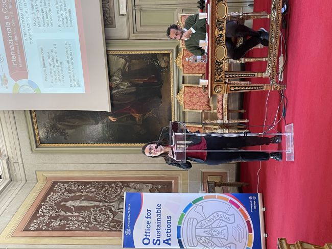 Marina Altea Bellinzona durante la presentazione del Report di Sostenibilità UniPv 2023.