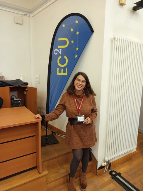 Costanza Marini durante la "Multilingualism conferene" a Poitiers