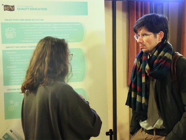 Poster session durante l'evento EC2U del 19 dicembre 2024 in Aula Disegno