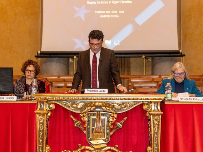 European Degree Workshop - Rector Francesco Svelto introducing the morning conference