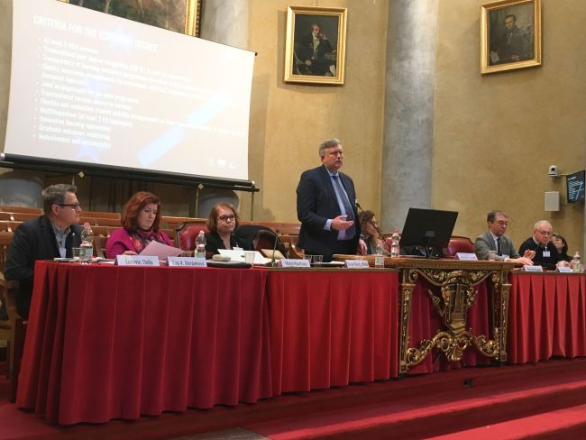 European Degree Workshop - Rector Maha from University of Iasi during the round table session