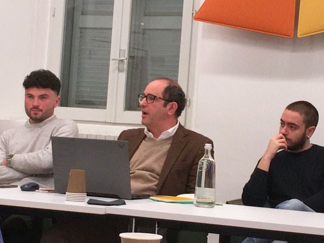 Da sinistra: Lorenzo Goppa e Carlo Berizzi durante l'EC2U Think Tank