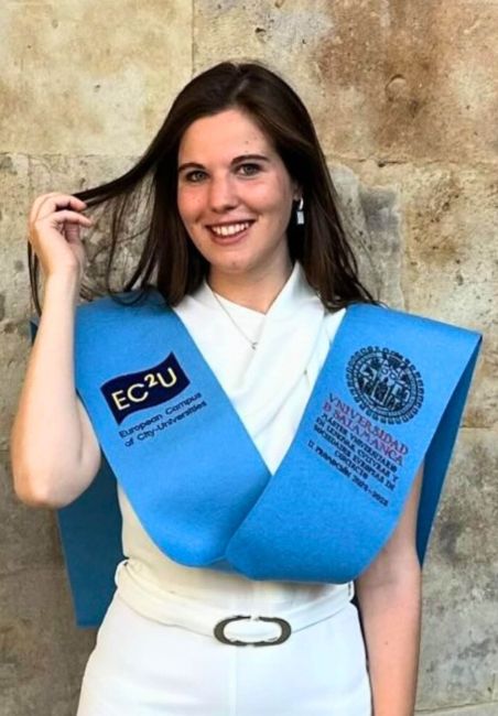 Genny Copes durante la laurea celebrata a Salamanca dell'EC2U Joint Master "European Languages".