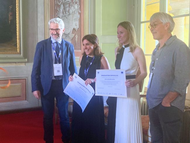 Maya Moussallieh and Julia Seppa during the informal ceremony organized in Pavia