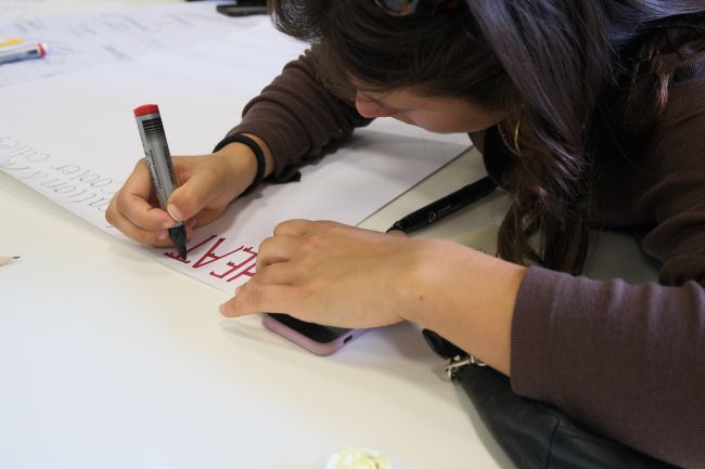 Poster session, studenti all'opera