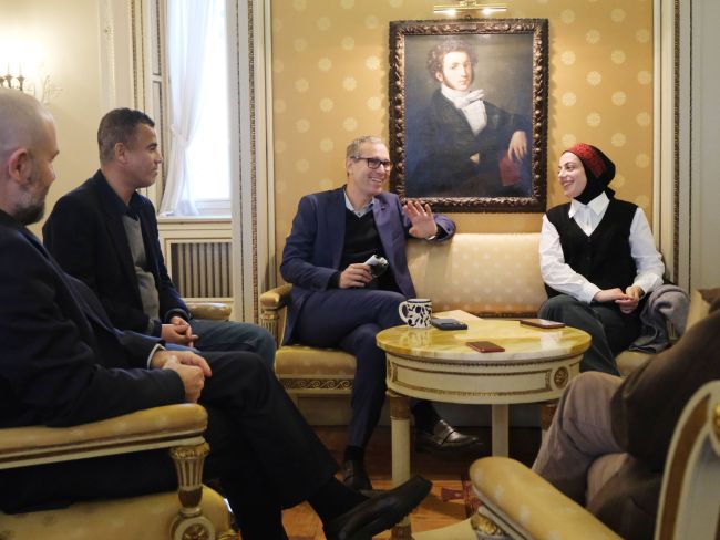 UniPv Rector Alessandro Reali and International Affairs delegates meet the first professor and students from Palestine