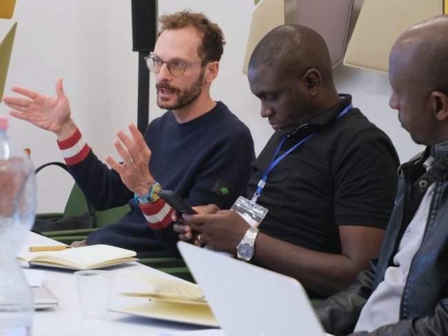 Alberto forte talking about projects held by GLOBEC