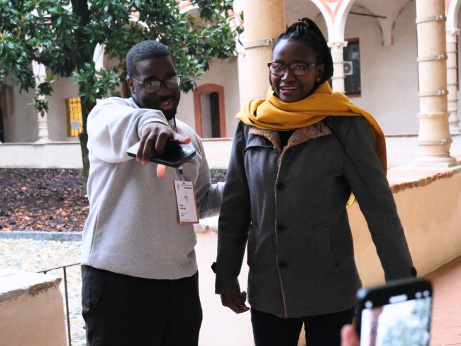 UniPv Ambassador Prince interviewing the participants of the Staff Week