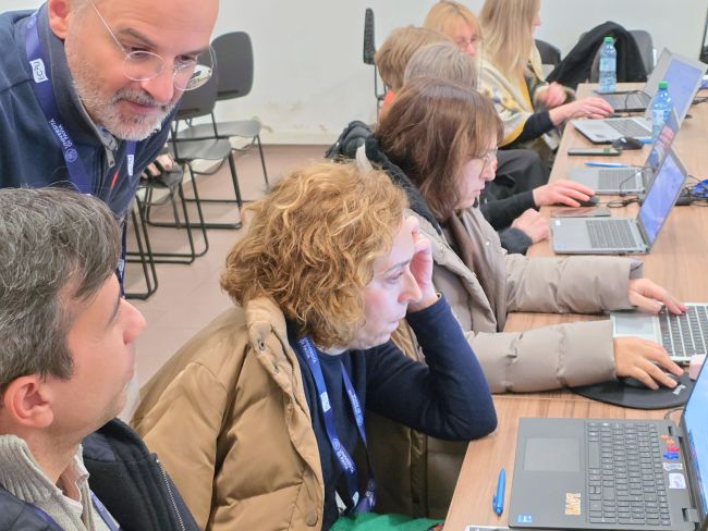 Alessandro Bollini during AI tool practital sessions