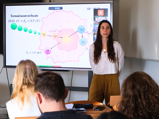 Barbara Marcaccio, prima dottoranda in cotutela UniPv-UNISAM durante la discussione della tesi