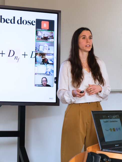 Barbara Marcaccio, prima dottoranda in cotutela UniPv-UNISAM durante la discussione della tesi