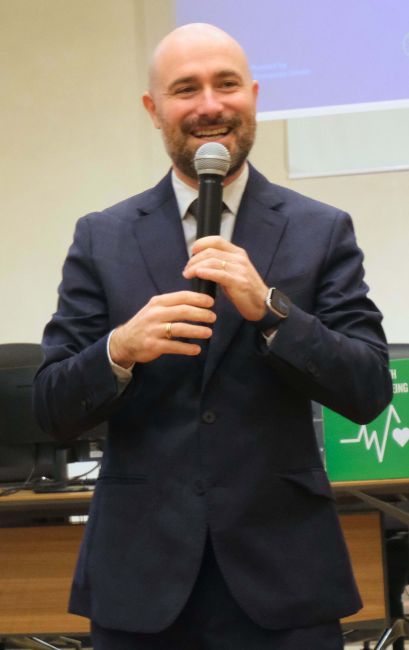 Pro-rector Matteo Alvaro talking about EC2U