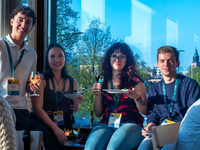 EC2U Forum: UniPv students having a good time in Turku's Municipality reception