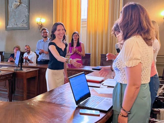 Francesca Pezzi durante la proclamazione