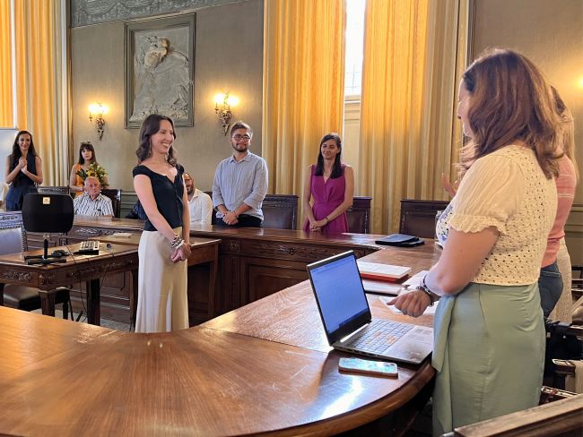 Francesca Pezzi durante la proclamazione