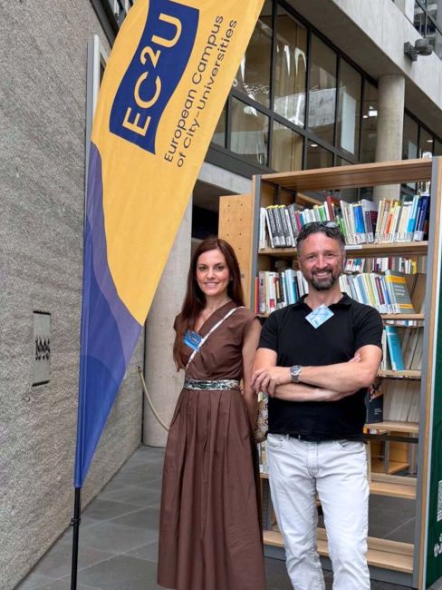 Stefania Mellera and Luigi Santangelo at the EC2U Staff Week in Jena