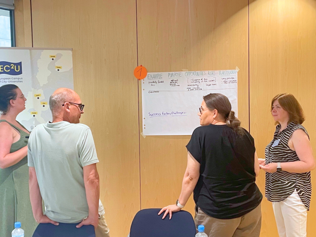 The EC2U Staff Week in Jena - Brainstorming among the participants